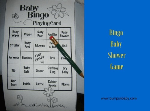 Baby shower bingo
