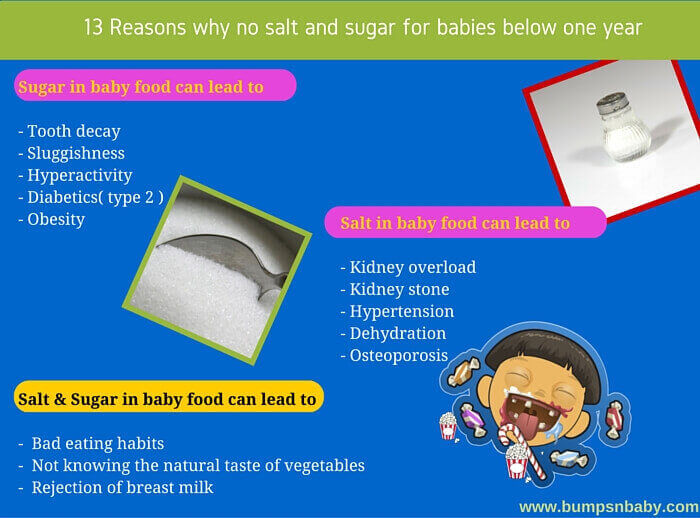 why sugar and salt is a big no for babies below 1 year old