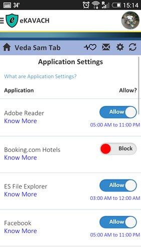 Screenshot_Application Management ekavach