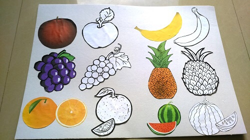 pasting the fruits