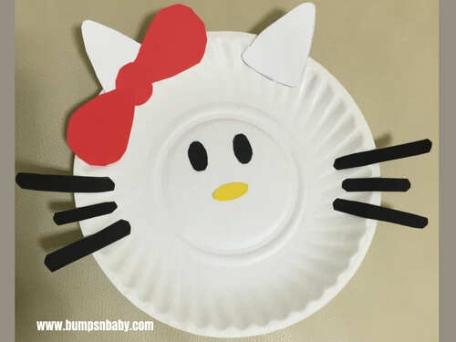 paper plate craft hello kitty activity
