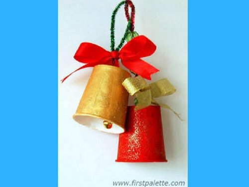 Christmas crafts for kids DIY paper cup bell