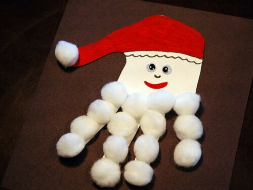 Christmas crafts for kids handprint santa