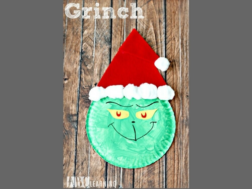 Christmas crafts for kids paper plate grinch