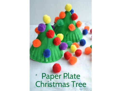 Christmas crafts for kids paper plate xmas tree