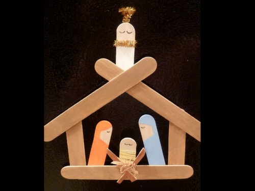 Christmas crafts for kids popsicle stick nativity DIY