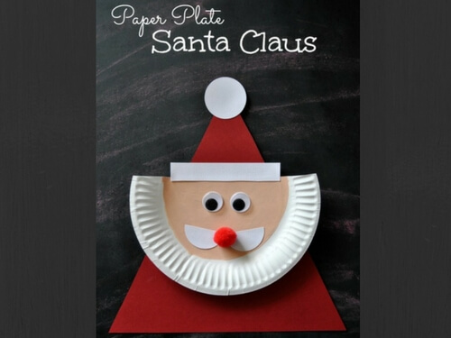 christmas crafts for kids paper plate santa