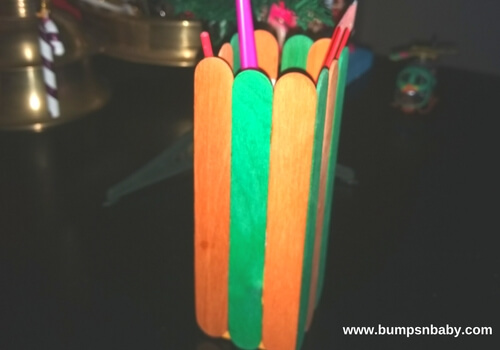 popsicle stick pen stand