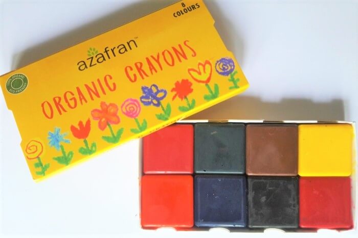 Azafran Organic Crayons Organic Block Crayons 120 Grams 16 Colours 