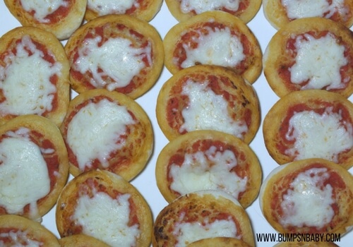 First birthday party menu pizza pops