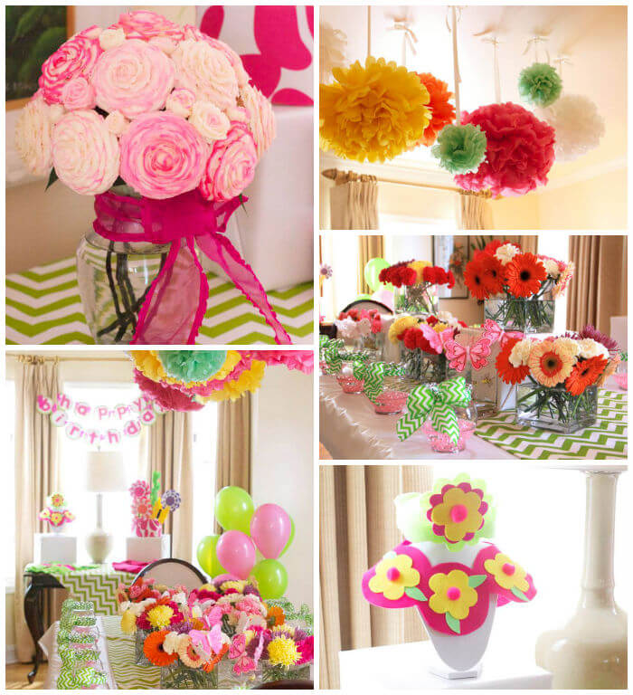 floral birthday party themes for girls