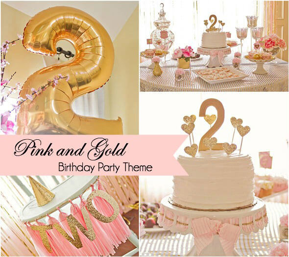 pink and gold birthday party themes for girls