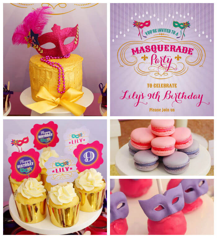 masquerade birthday party themes for girls