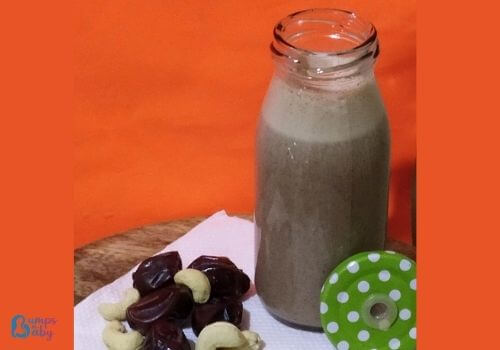 ragi milk shake recipe for kids with dry fruits and nuts