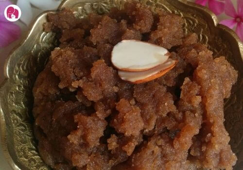 Water chestnut flour halwa Indian Sweet